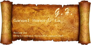 Gansel Honoráta névjegykártya